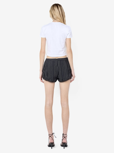 ROMI SHORT - BLACK/IVORY STRIPE