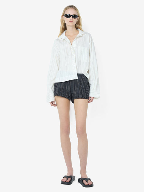ROMI SHIRT - IVORY/BLACK STRIPE