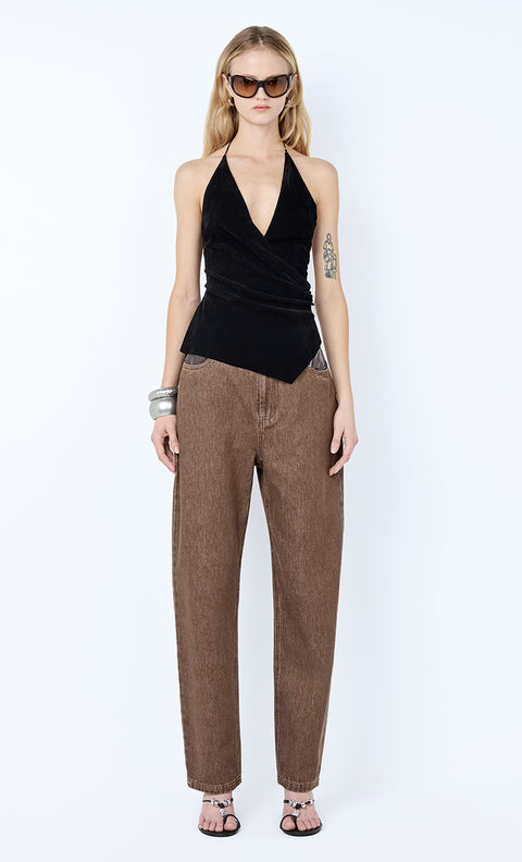 KINLEY CONTRAST JEAN - CHOCOLATE