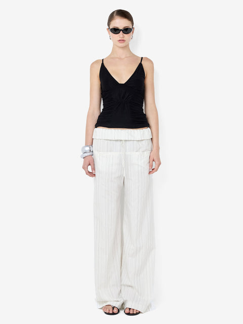ROMI PANT - IVORY/BLACK STRIPE