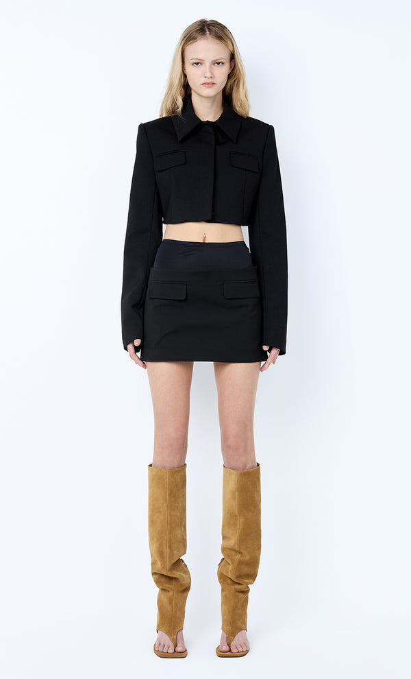 MIRREN CONTRAST PANT - BLACK - 0