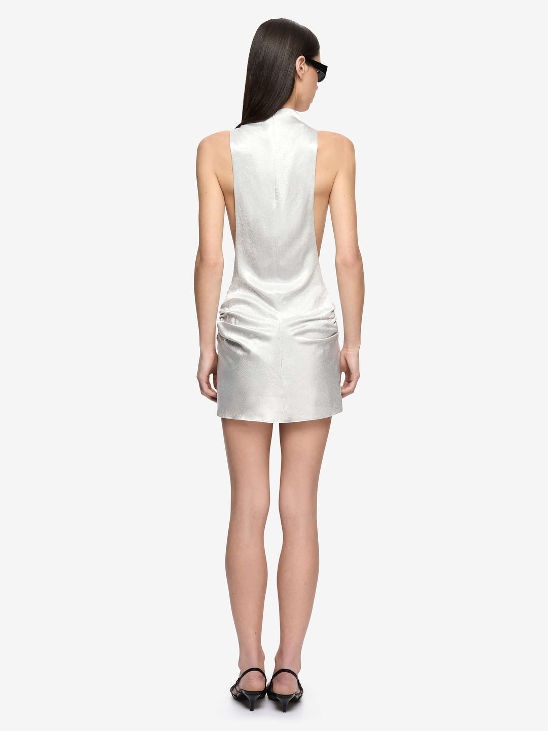 JUNA HIGH NECK MINI DRESS - SILVER