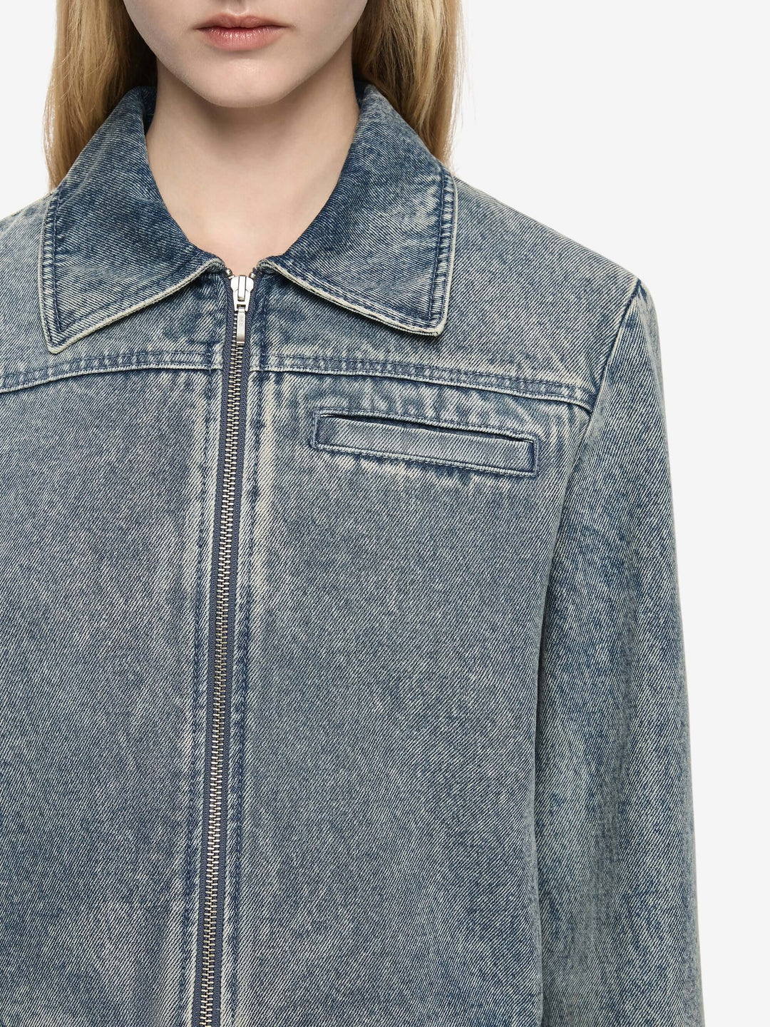 TEO CROPPED JACKET - VINTAGE BLUE