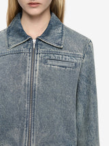 TEO CROPPED JACKET - VINTAGE BLUE