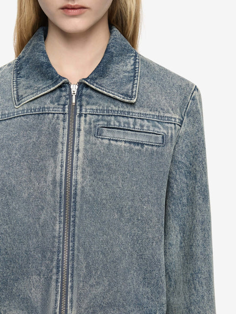 TEO CROPPED JACKET - VINTAGE BLUE
