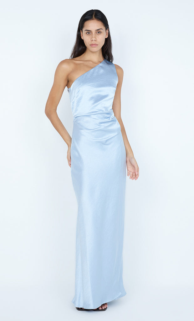 THE DREAMER ASYM DRESS - DUSTY BLUE