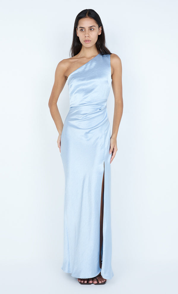 THE DREAMER ASYM DRESS - DUSTY BLUE