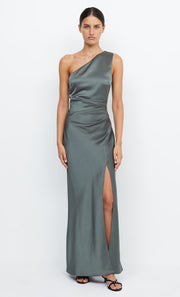 Dreamer Asym Bridesmaid Dress in Dark Willow Green by Bec + Bridge