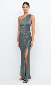 Dreamer Asym Bridesmaid Dress in Dark Willow Green by Bec + Bridge