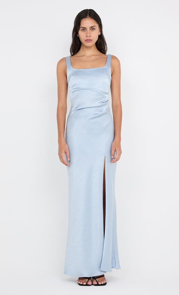 THE DREAMER SQUARE NECK DRESS - DUSTY BLUE