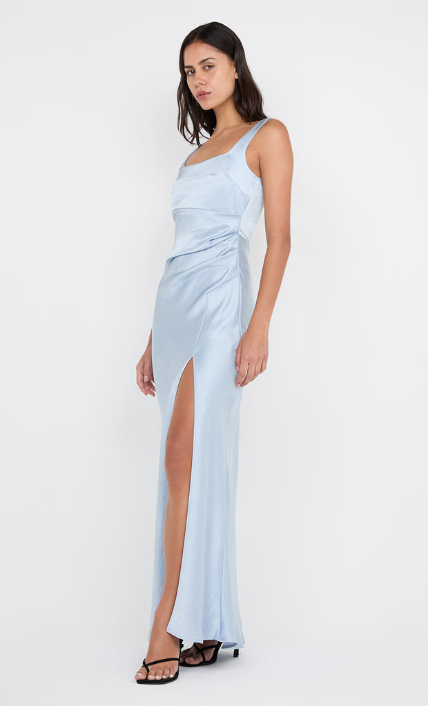 THE DREAMER SQUARE NECK DRESS - DUSTY BLUE