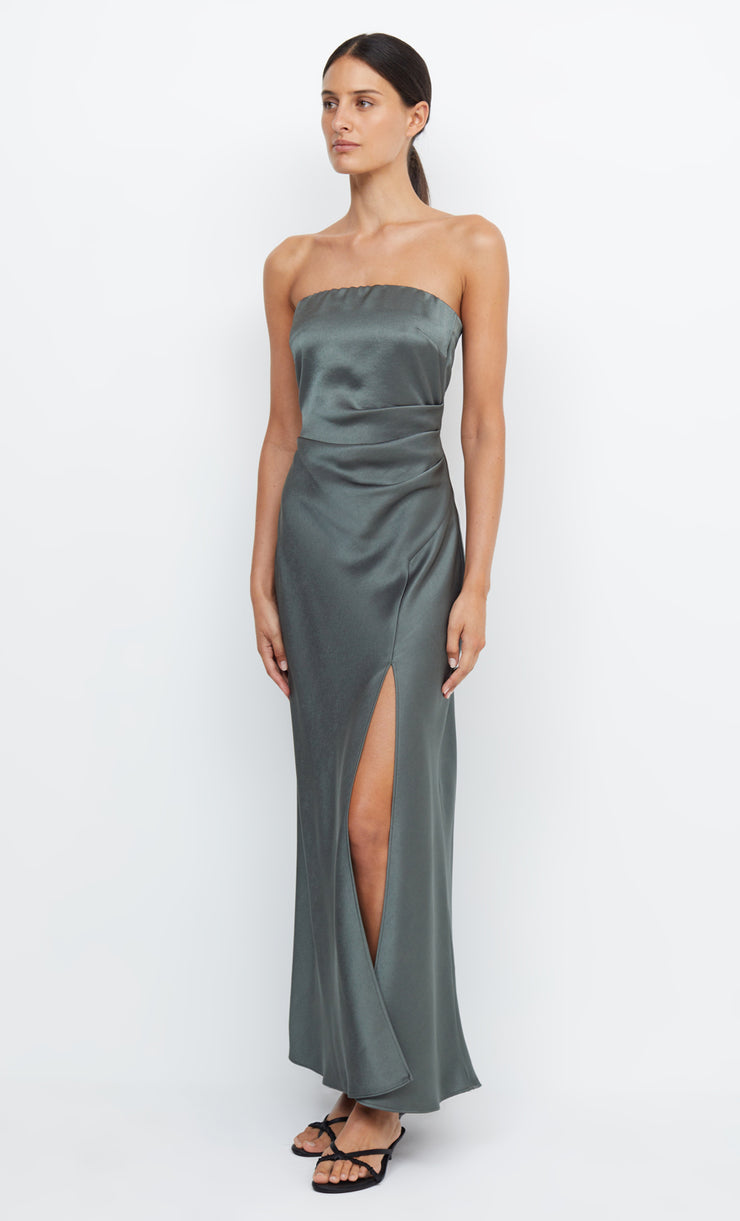 Dreamer Strapless Bridal Formal Dark Willow Maxi Dress by Bec + Bridge