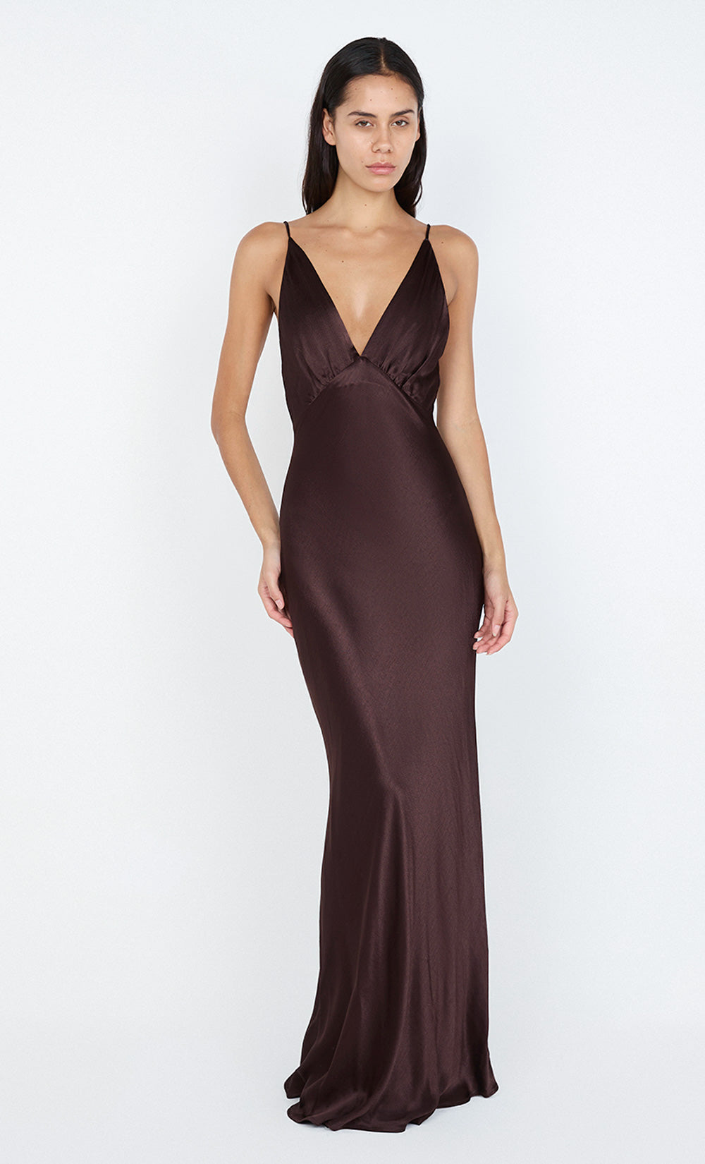 Moon Dance V Maxi Dress in Dark Chocolate - BEC + BRIDGE