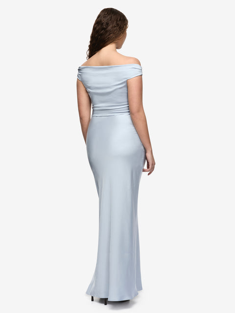 ETERNITY OFF SHOULDER MAXI - DUSTY BLUE