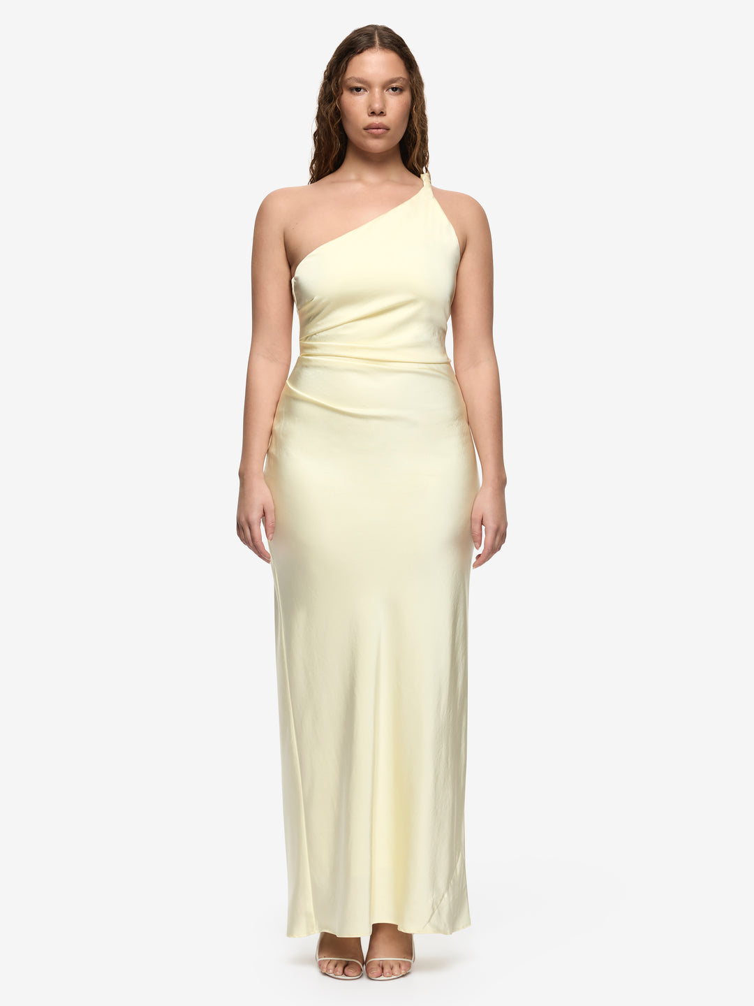 Lunetta Asym Dress in Ice Yellow