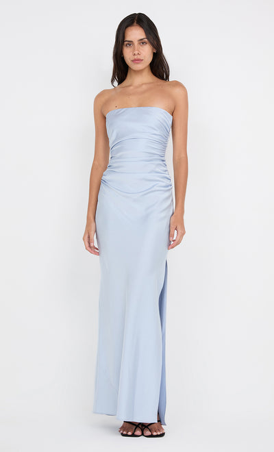 ETERNITY STRAPLESS MAXI DRESS - DUSTY BLUE