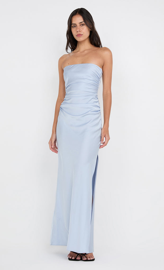 ETERNITY STRAPLESS MAXI DRESS - DUSTY BLUE