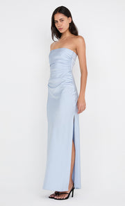 ETERNITY STRAPLESS MAXI DRESS - DUSTY BLUE