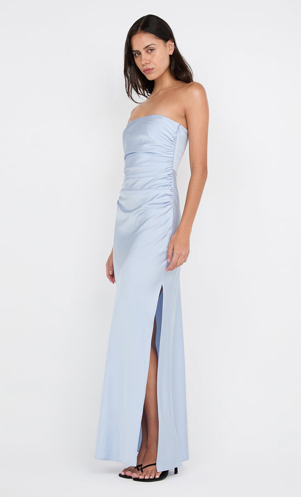 ETERNITY STRAPLESS MAXI DRESS - DUSTY BLUE
