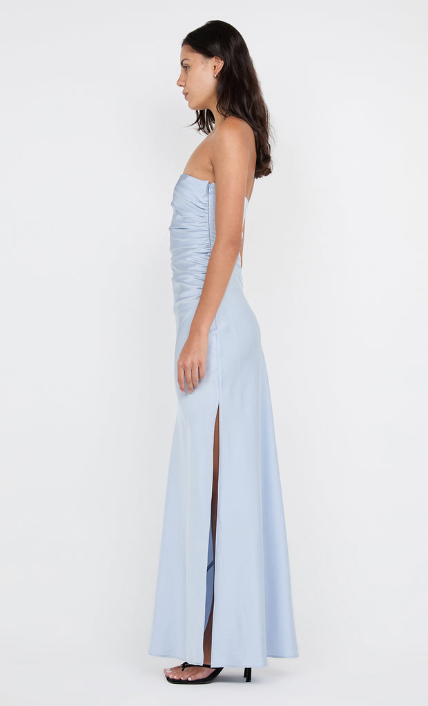 ETERNITY STRAPLESS MAXI DRESS - DUSTY BLUE