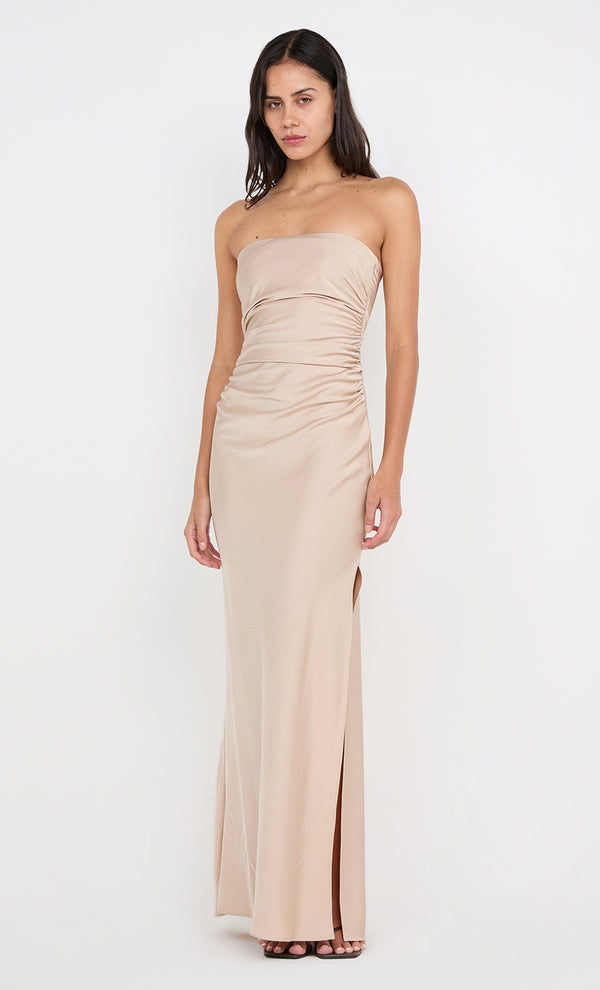 ETERNITY STRAPLESS MAXI DRESS - SAND