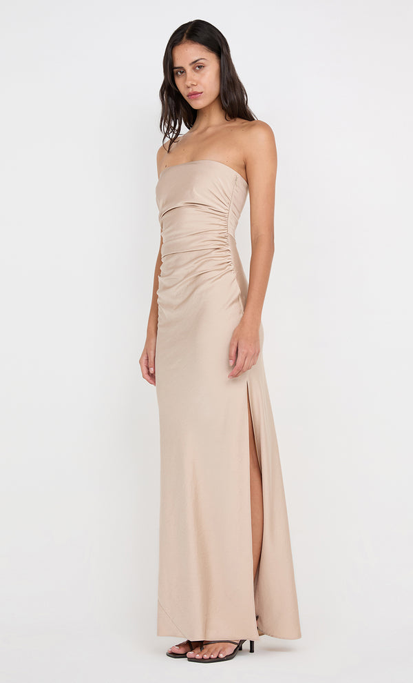 ETERNITY STRAPLESS MAXI DRESS - SAND