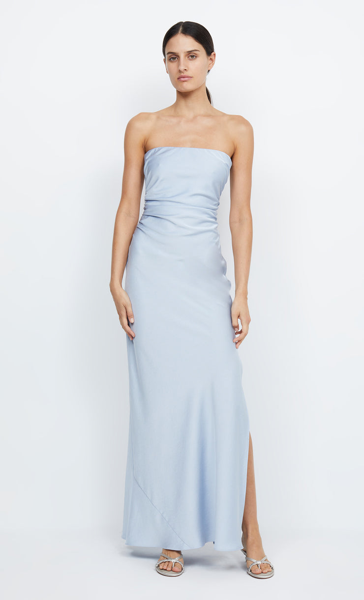 Eternity Strapless Maxi Bridesmaid Dress in Dusty Blue by Bec + Bridge