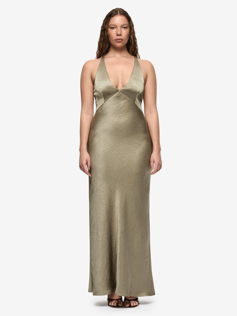 THE DREAMER V NECK DRESS - SAGE