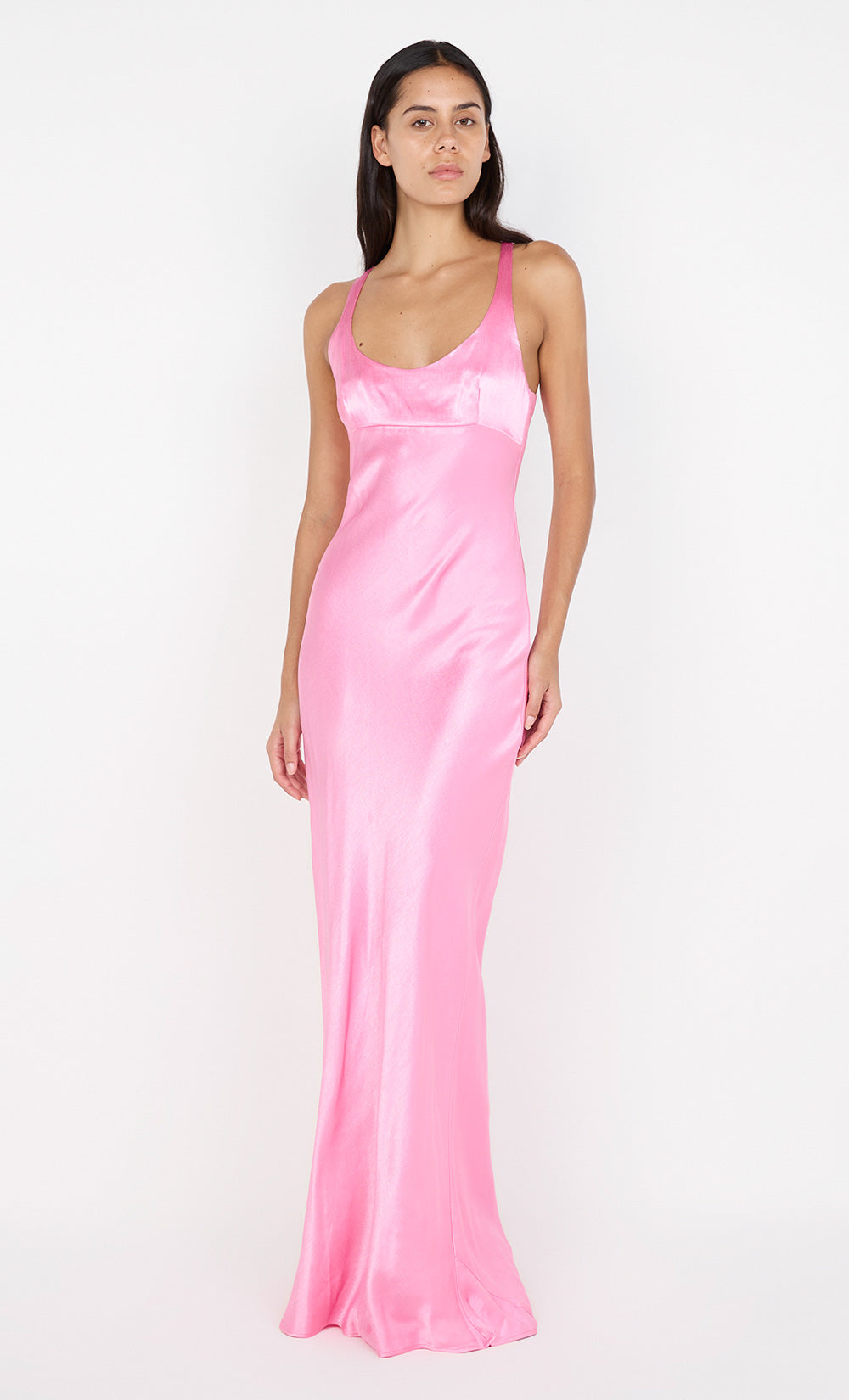 MAXINA CROSSOVER DRESS - CANDY PINK