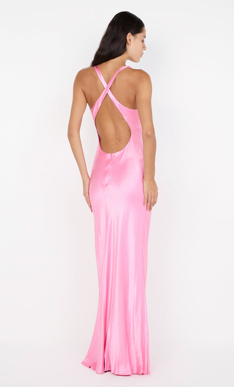 MAXINA CROSSOVER DRESS - CANDY PINK
