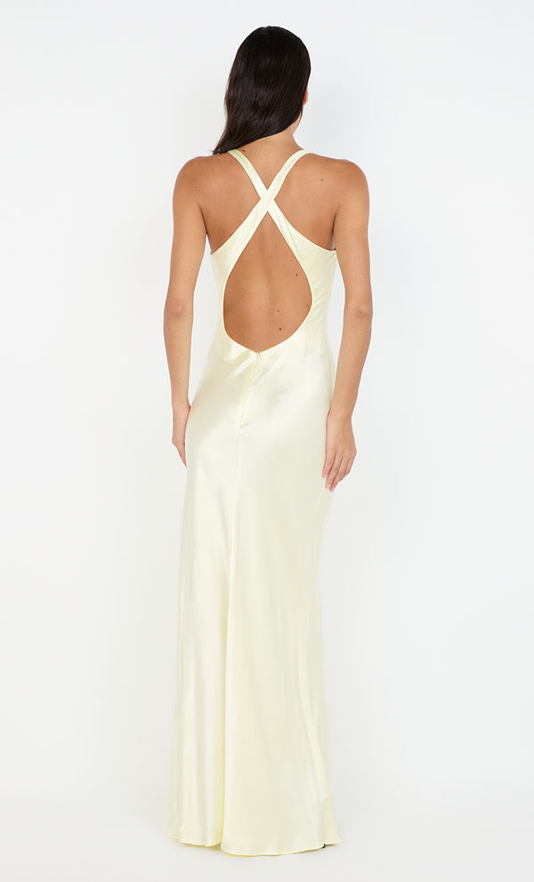 MAXINA CROSSOVER DRESS - ICE YELLOW