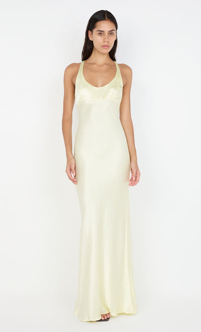 MAXINA CROSSOVER DRESS - ICE YELLOW