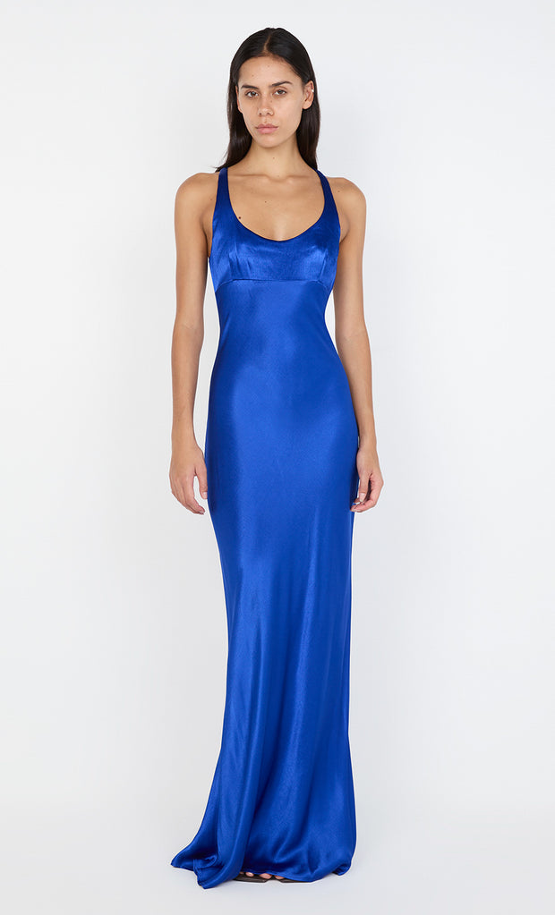 MAXINA CROSSOVER DRESS - MEDITERRANEAN BLUE