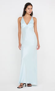 THE DREAMER V NECK DRESS - ARCTIC BLUE
