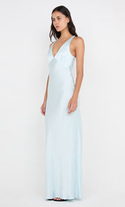 THE DREAMER V NECK DRESS - ARCTIC BLUE