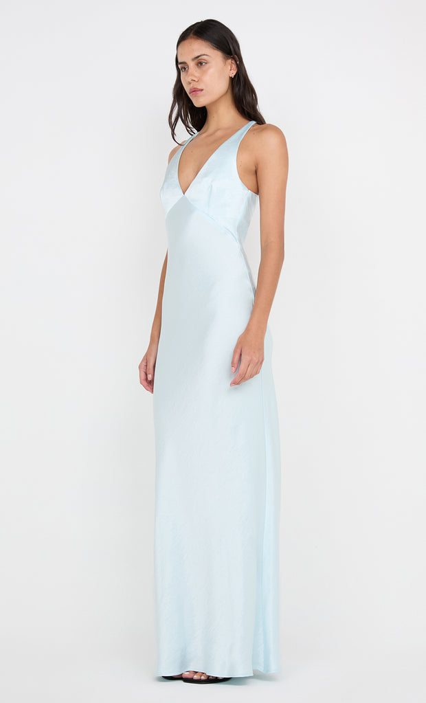 THE DREAMER V NECK DRESS - ARCTIC BLUE