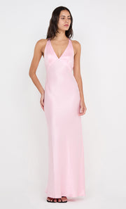 THE DREAMER V NECK DRESS - POWDER PINK
