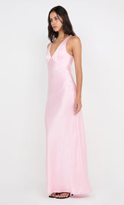 THE DREAMER V NECK DRESS - POWDER PINK