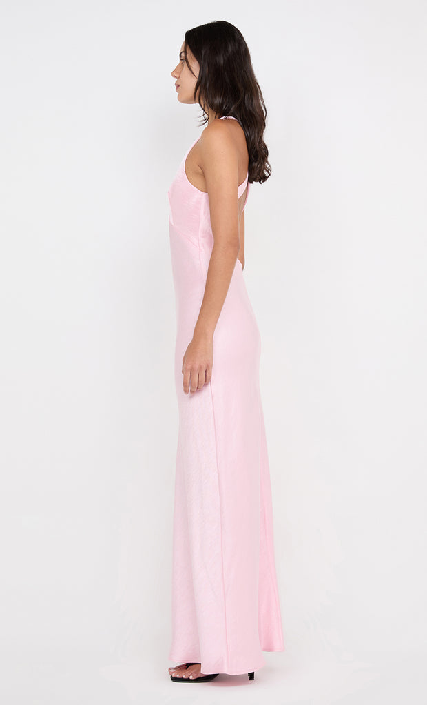 THE DREAMER V NECK DRESS - POWDER PINK