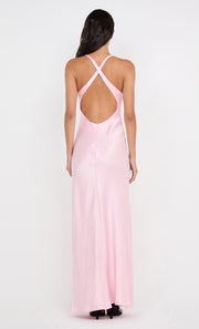 THE DREAMER V NECK DRESS - POWDER PINK
