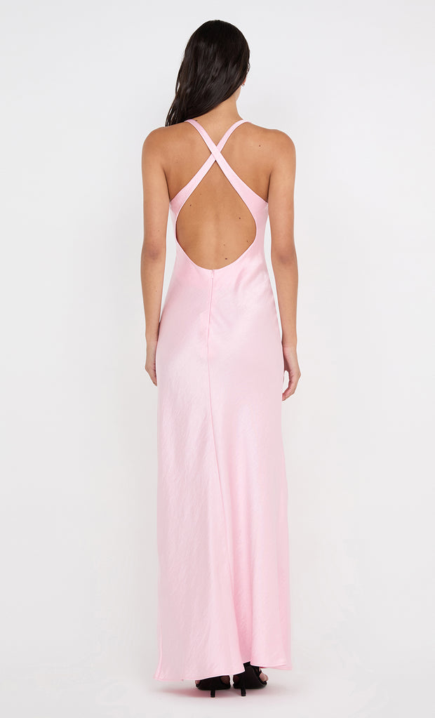 THE DREAMER V NECK DRESS - POWDER PINK