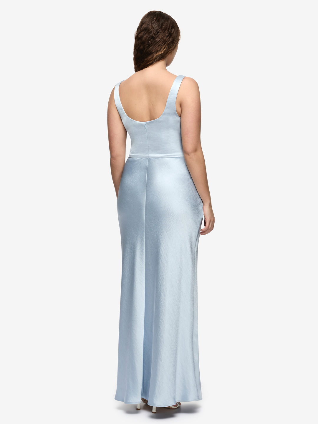 AUSTEN COWL NECK MAXI DRESS - DUSTY BLUE