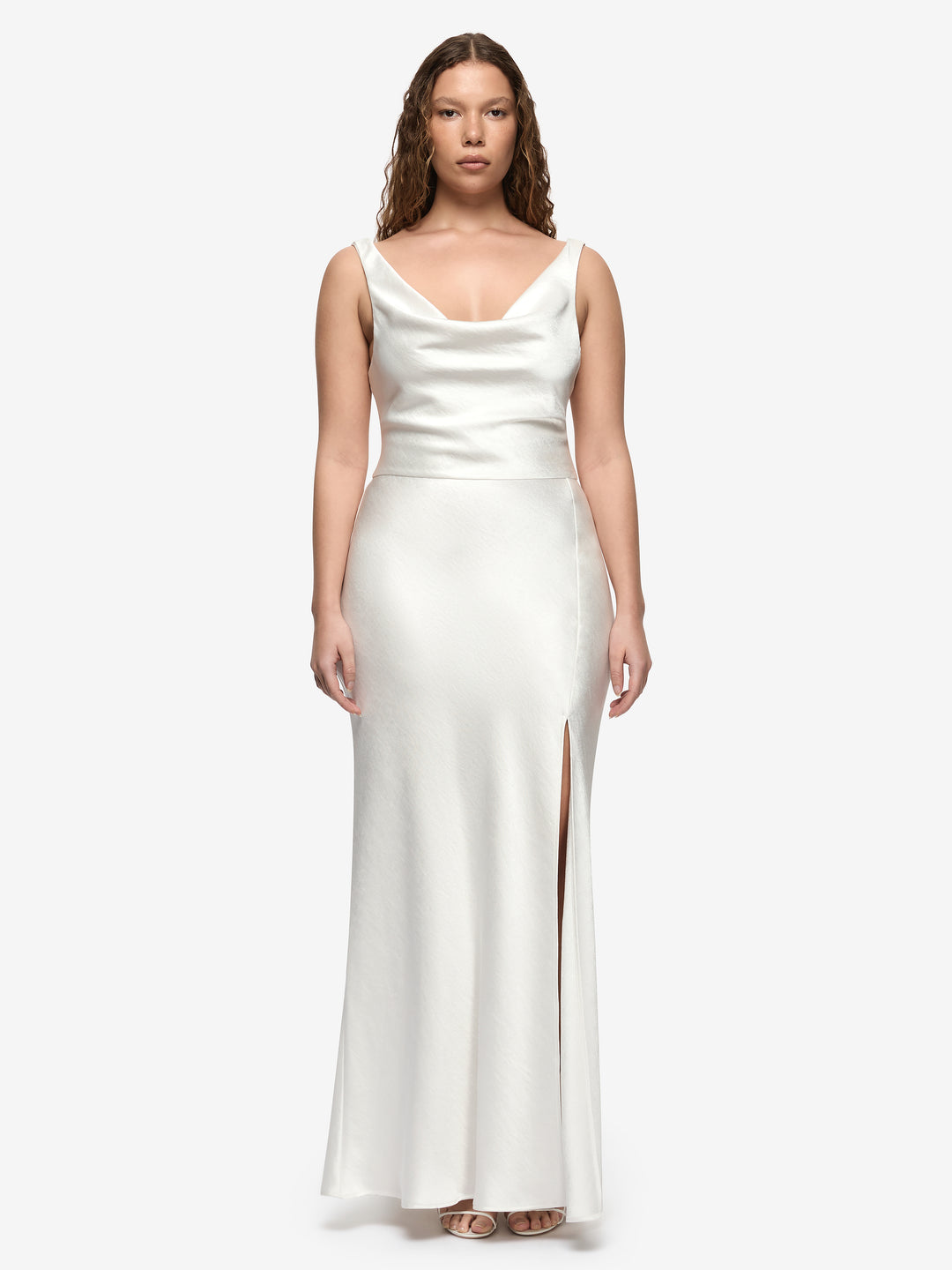 AUSTEN COWL NECK MAXI DRESS - IVORY