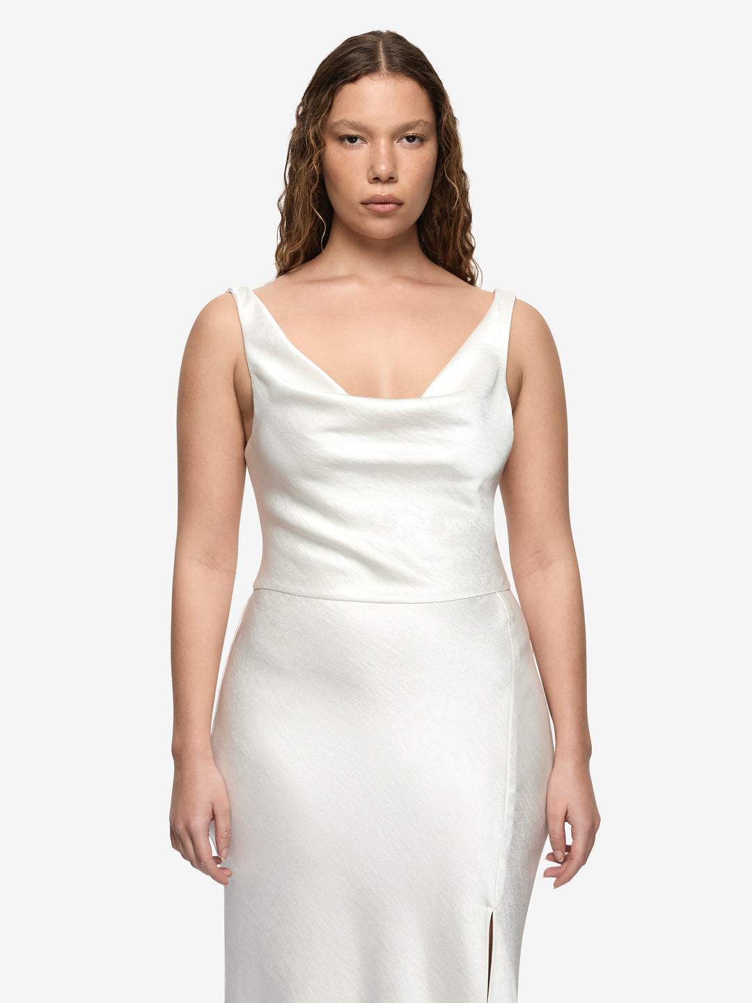 AUSTEN COWL NECK MAXI DRESS - IVORY