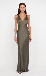 THE DREAMER V NECK DRESS - DK WILLOW