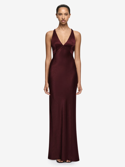 THE DREAMER V NECK DRESS - PLUM