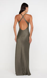 THE DREAMER V NECK DRESS - DK WILLOW