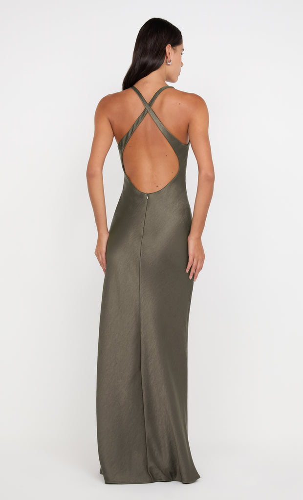 THE DREAMER V NECK DRESS - DK WILLOW