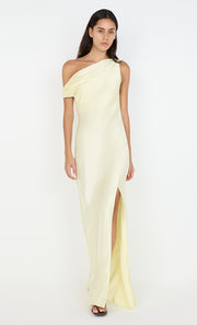 SOL ASYM DRESS - ICE YELLOW