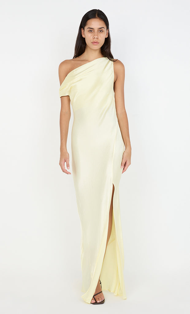 SOL ASYM DRESS - ICE YELLOW